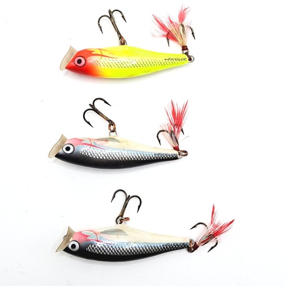 Rapala Fishing Lures Lot of 3 Made in Ireland Topwater Lure Feather Tail Vintage - Picture 8 of 8